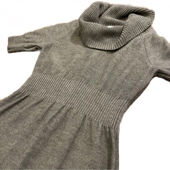 🤎 Ann Taylor LOFT Sweater Dress | Brown | Wool Blend | Cowl Neck | Petite Small - Picture 3 of 7